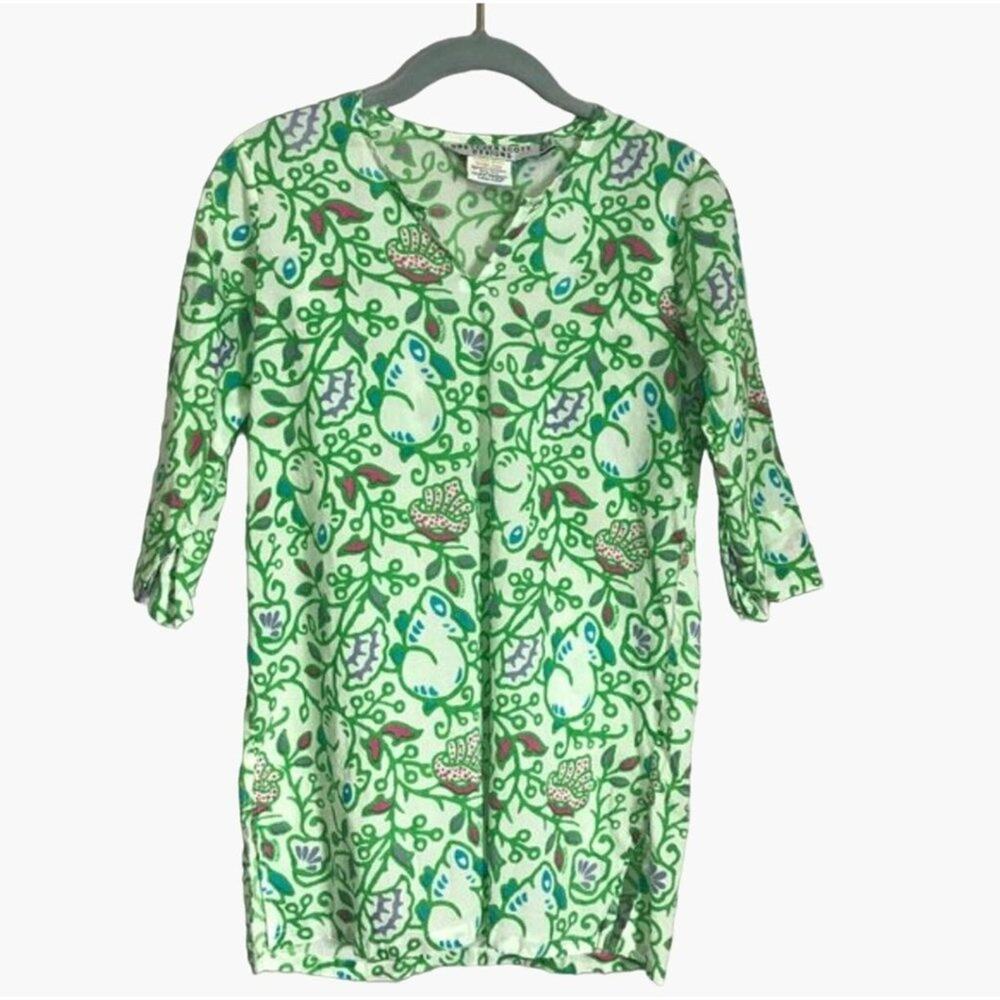Gretchen Scott Girl's Size 2-4 Swim Cover-Up Tunic Top Split Neck Collarless Qui